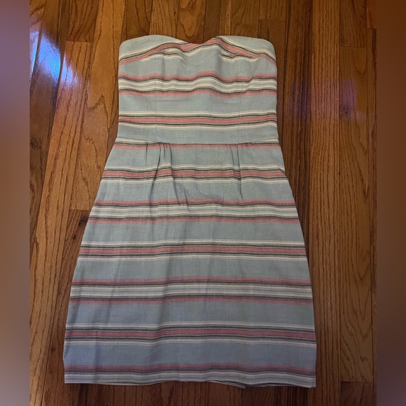 dolce vita blue strapless striped dress - Picture 3 of 4